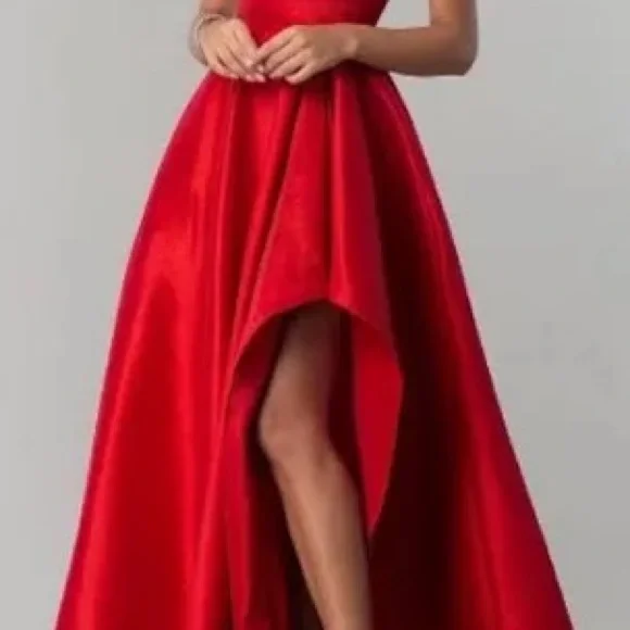 Women’s Alyce Paris Prom Dress High Low Red Size 8 - Picture 6 of 7